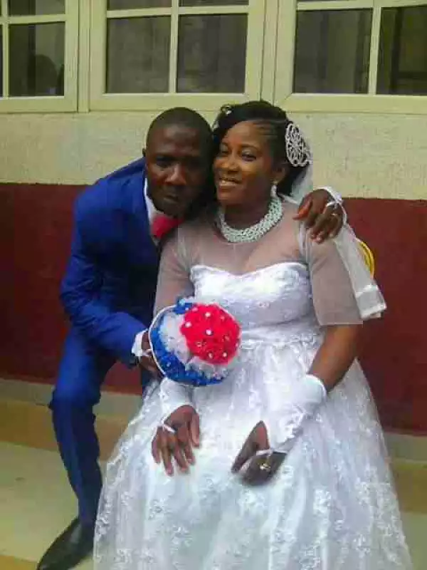 Physically Challenged Nigerian Lady Weds Her Man, Photos Go Viral (Photos, Video)
